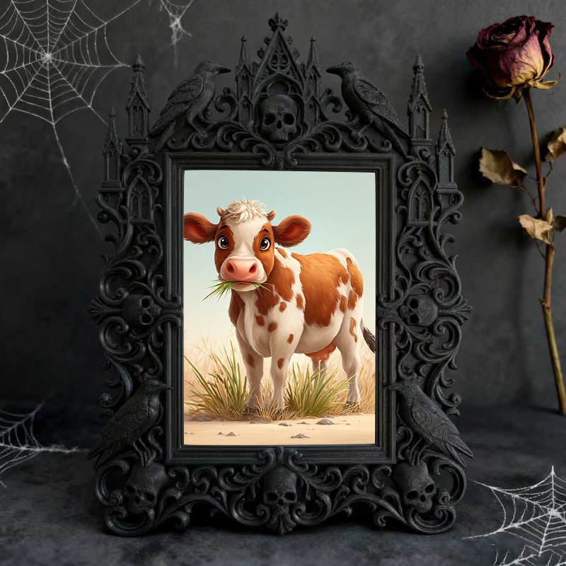 Gothic Dark-style Photo Frame | Vampire-themed Café Wall Decor, Photo Ornament, Wall-mountable & Tabletop, Waterproof Plastic Frame