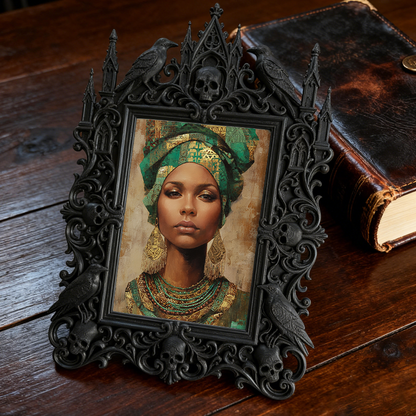 Gothic Dark-style Photo Frame | Home Brewery Corner Decor, Photo Ornament, Wall-mountable & Tabletop, Waterproof Plastic Frame