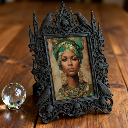 Gothic Dark-style Photo Frame | Home Brewery Corner Decor, Photo Ornament, Wall-mountable & Tabletop, Waterproof Plastic Frame