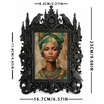 Gothic Dark-style Photo Frame | Home Brewery Corner Decor, Photo Ornament, Wall-mountable & Tabletop, Waterproof Plastic Frame