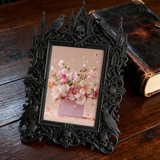 Gothic Dark-style Photo Frame | Retro Comic Book Store Decor, Photo Ornament, Wall-mountable & Tabletop, Waterproof Plastic Frame