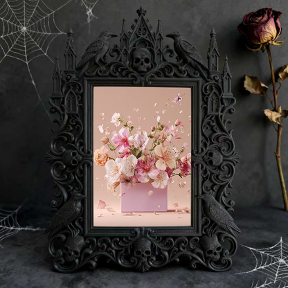 Gothic Dark-style Photo Frame | Retro Comic Book Store Decor, Photo Ornament, Wall-mountable & Tabletop, Waterproof Plastic Frame