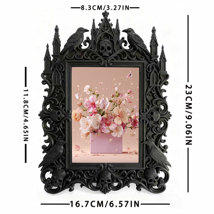 Gothic Dark-style Photo Frame | Retro Comic Book Store Decor, Photo Ornament, Wall-mountable & Tabletop, Waterproof Plastic Frame