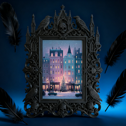 Gothic Dark-style Photo Frame | Steampunk Workshop Decor, Photo Ornament, Wall-mountable & Tabletop, Waterproof Plastic Frame