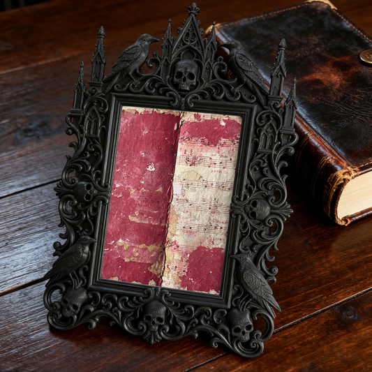 Gothic Dark-style Photo Frame | Calligraphy Studio Wall Decor, Photo Ornament, Wall-mountable & Tabletop, Waterproof Plastic Frame