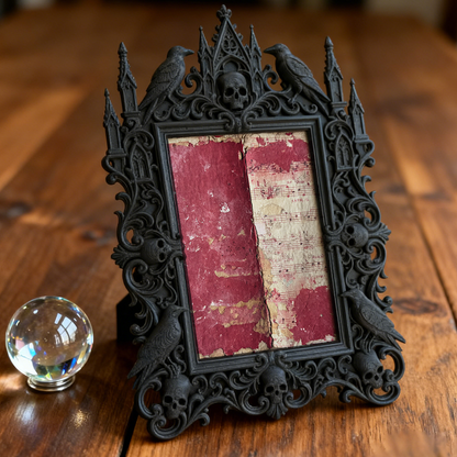 Gothic Dark-style Photo Frame | Calligraphy Studio Wall Decor, Photo Ornament, Wall-mountable & Tabletop, Waterproof Plastic Frame