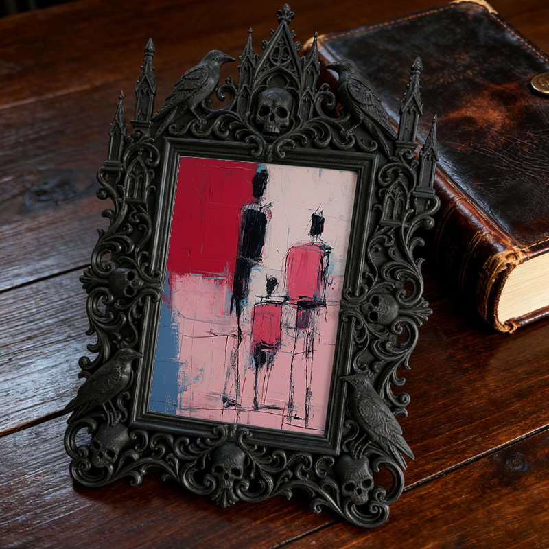 Gothic Dark-style Photo Frame | Musician Home Studio Decor, Photo Ornament, Wall-mountable & Tabletop, Waterproof Plastic Frame