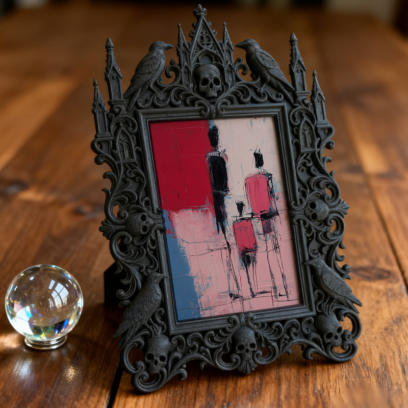 Gothic Dark-style Photo Frame | Musician Home Studio Decor, Photo Ornament, Wall-mountable & Tabletop, Waterproof Plastic Frame