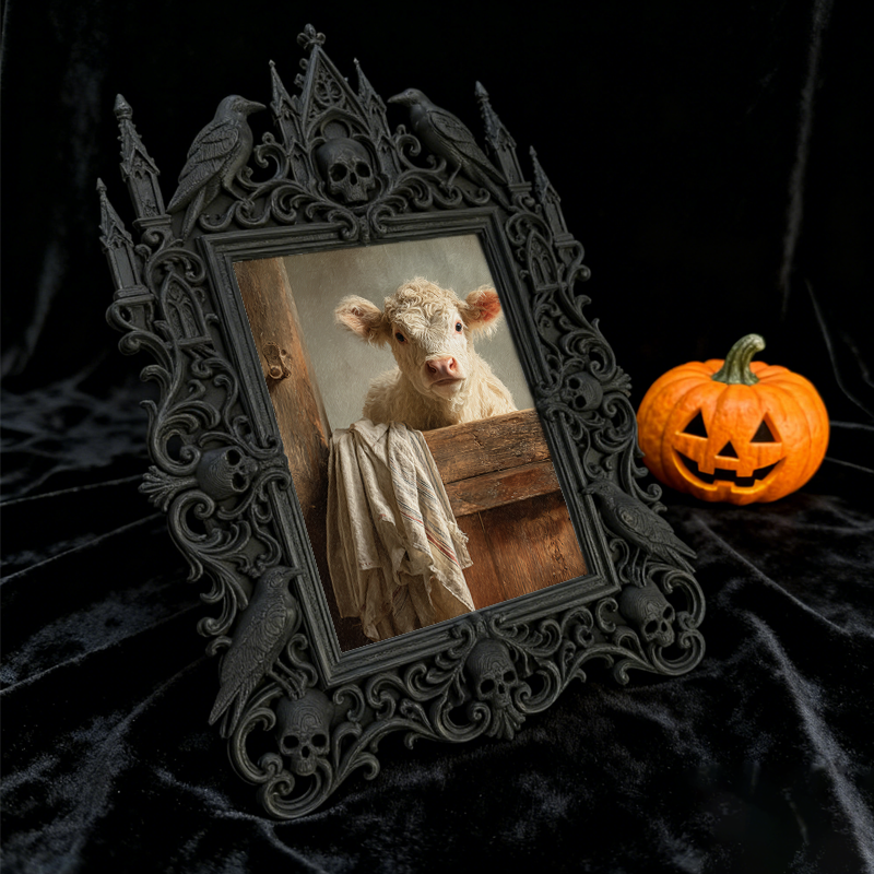 Gothic Dark-style Photo Frame | Dormitory Gothic Corner Decor, Photo Ornament, Wall-mountable & Tabletop, Waterproof Plastic Frame