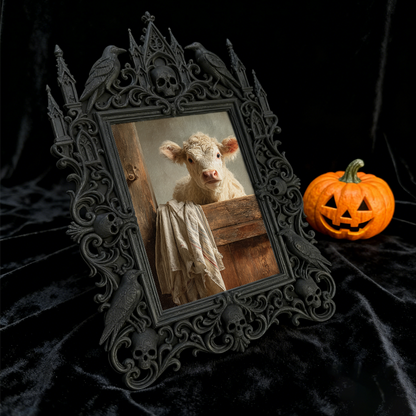 Gothic Dark-style Photo Frame | Dormitory Gothic Corner Decor, Photo Ornament, Wall-mountable & Tabletop, Waterproof Plastic Frame