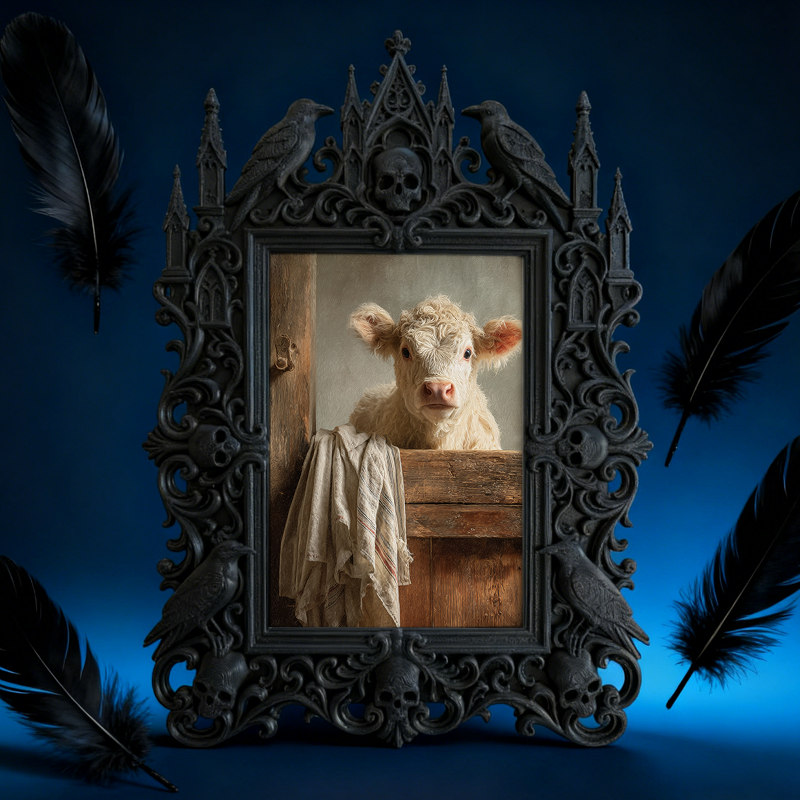 Gothic Dark-style Photo Frame | Dormitory Gothic Corner Decor, Photo Ornament, Wall-mountable & Tabletop, Waterproof Plastic Frame