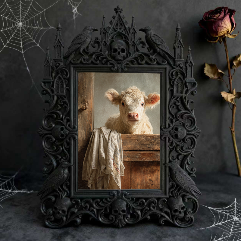 Gothic Dark-style Photo Frame | Dormitory Gothic Corner Decor, Photo Ornament, Wall-mountable & Tabletop, Waterproof Plastic Frame