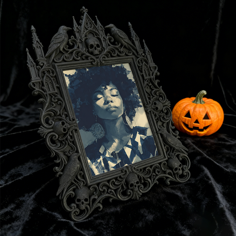 Gothic Dark-style Photo Frame | Handmade Soap Shop Counter Decor, Photo Ornament, Wall-mountable & Tabletop, Waterproof Plastic Frame