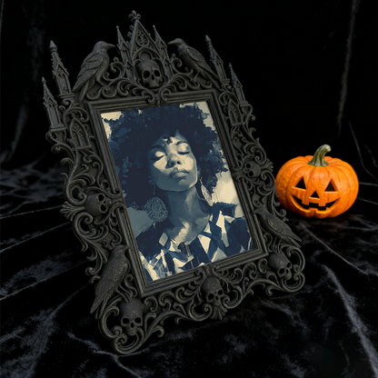 Gothic Dark-style Photo Frame | Handmade Soap Shop Counter Decor, Photo Ornament, Wall-mountable & Tabletop, Waterproof Plastic Frame