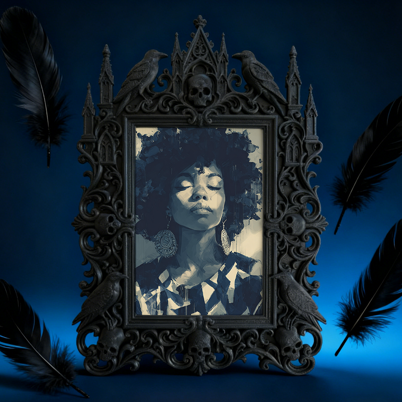 Gothic Dark-style Photo Frame | Handmade Soap Shop Counter Decor, Photo Ornament, Wall-mountable & Tabletop, Waterproof Plastic Frame