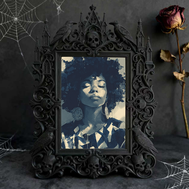 Gothic Dark-style Photo Frame | Handmade Soap Shop Counter Decor, Photo Ornament, Wall-mountable & Tabletop, Waterproof Plastic Frame