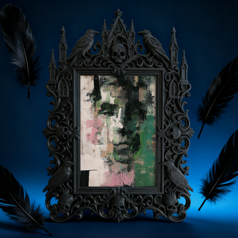 Gothic Dark-style Photo Frame | Fantasy Art Studio Decor, Photo Ornament, Wall-mountable & Tabletop, Waterproof Plastic Frame