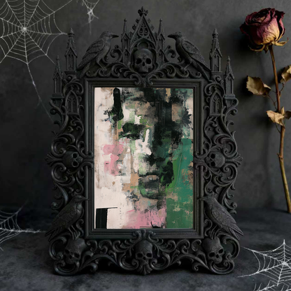 Gothic Dark-style Photo Frame | Fantasy Art Studio Decor, Photo Ornament, Wall-mountable & Tabletop, Waterproof Plastic Frame