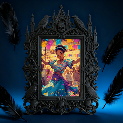 Gothic Dark-style Photo Frame | Retro Bike Shop Wall Decor, Photo Ornament, Wall-mountable & Tabletop, Waterproof Plastic Frame