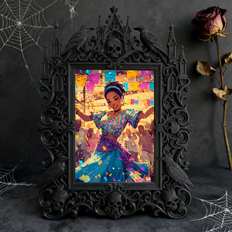 Gothic Dark-style Photo Frame | Retro Bike Shop Wall Decor, Photo Ornament, Wall-mountable & Tabletop, Waterproof Plastic Frame