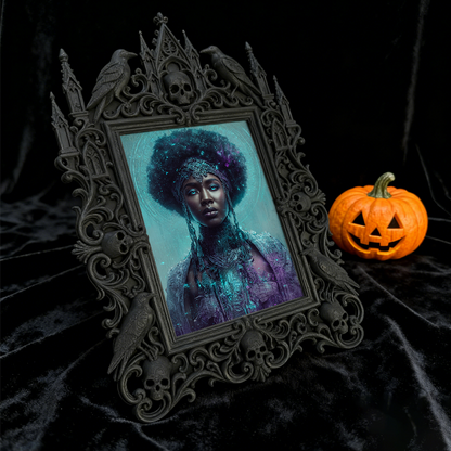 Gothic Dark-style Photo Frame | Gothic Baby Shower Decor, Photo Ornament, Wall-mountable & Tabletop, Waterproof Plastic Frame