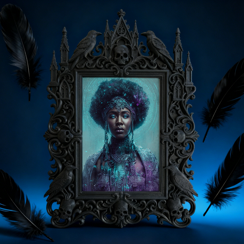 Gothic Dark-style Photo Frame | Gothic Baby Shower Decor, Photo Ornament, Wall-mountable & Tabletop, Waterproof Plastic Frame