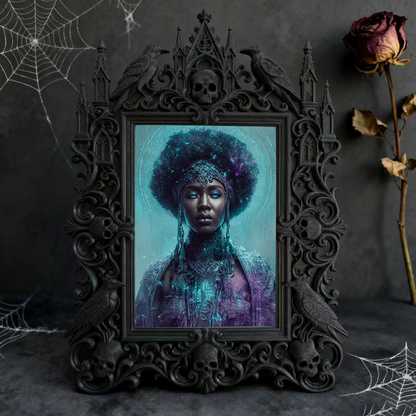 Gothic Dark-style Photo Frame | Gothic Baby Shower Decor, Photo Ornament, Wall-mountable & Tabletop, Waterproof Plastic Frame