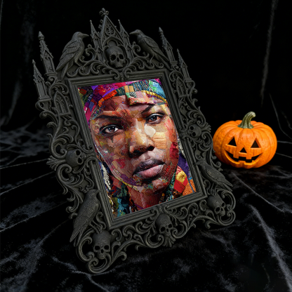 Gothic Dark-style Photo Frame | Retro Candy Store Shelf Decor, Photo Ornament, Wall-mountable & Tabletop, Waterproof Plastic Frame