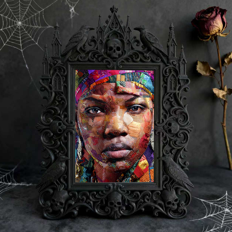 Gothic Dark-style Photo Frame | Retro Candy Store Shelf Decor, Photo Ornament, Wall-mountable & Tabletop, Waterproof Plastic Frame