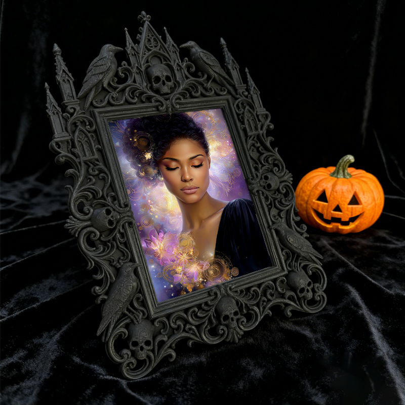 Gothic Dark-style Photo Frame | Paranormal Investigation Office Decor, Photo Ornament, Wall-mountable & Tabletop, Waterproof Plastic Frame