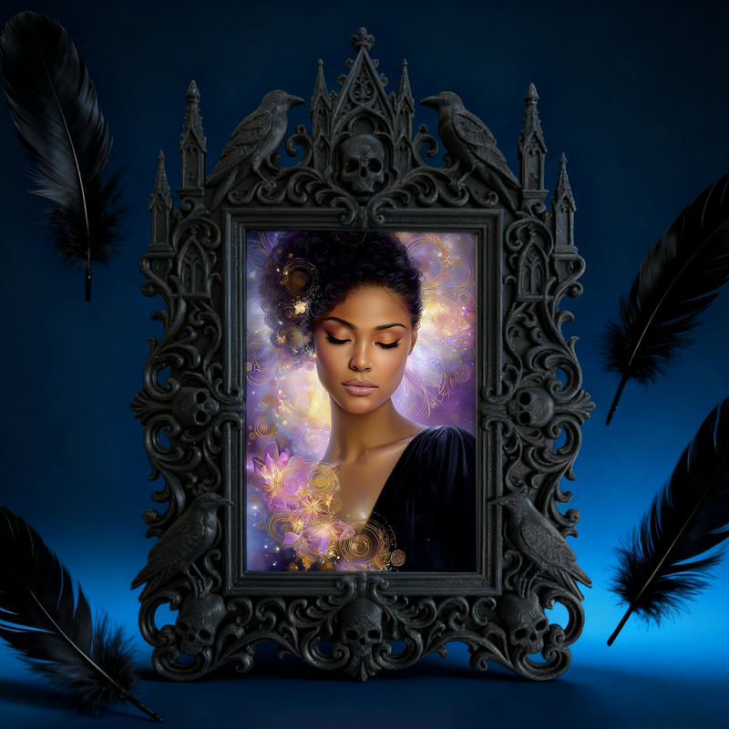 Gothic Dark-style Photo Frame | Paranormal Investigation Office Decor, Photo Ornament, Wall-mountable & Tabletop, Waterproof Plastic Frame