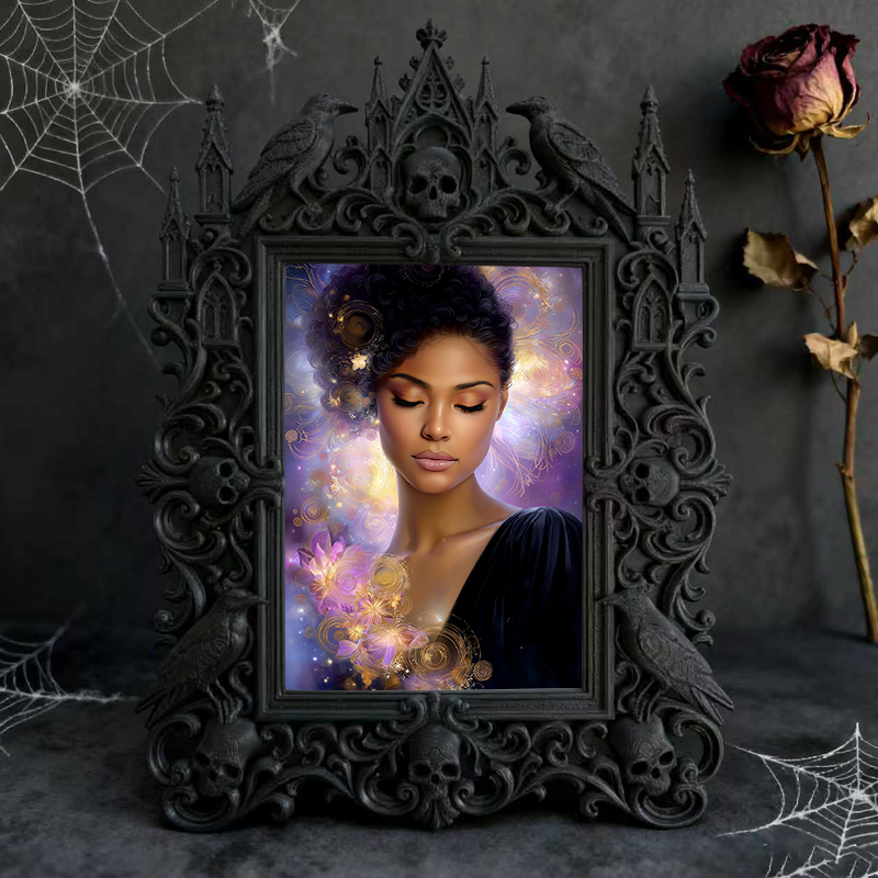 Gothic Dark-style Photo Frame | Paranormal Investigation Office Decor, Photo Ornament, Wall-mountable & Tabletop, Waterproof Plastic Frame