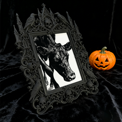 Gothic Dark-style Photo Frame | Handmade Candle Shop Window Decor, Photo Ornament, Wall-mountable & Tabletop, Waterproof Plastic Frame