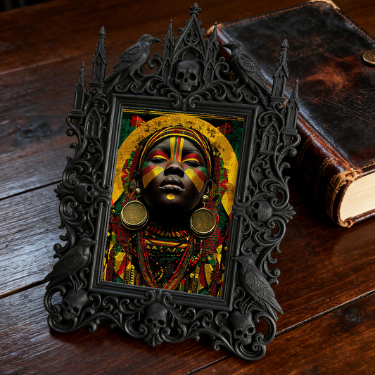 Gothic Dark-style Photo Frame | Retro Typewriter Café Decor, Photo Ornament, Wall-mountable & Tabletop, Waterproof Plastic Frame