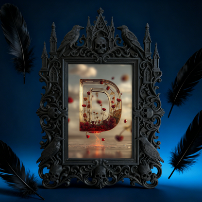 Gothic Dark-style Photo Frame | Home Gym Dark Corner Decor, Photo Ornament, Wall-mountable & Tabletop, Waterproof Plastic Frame