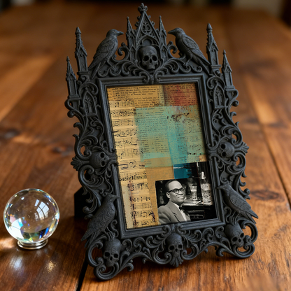Gothic Dark-style Photo Frame | Haunted Mansion Themed Party Wall Decor, Photo Ornament, Wall-mountable & Tabletop, Waterproof Plastic Frame