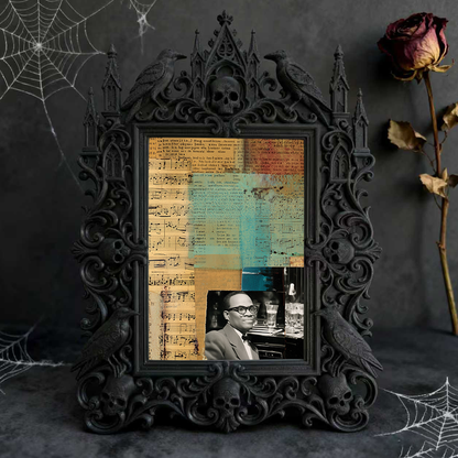 Gothic Dark-style Photo Frame | Haunted Mansion Themed Party Wall Decor, Photo Ornament, Wall-mountable & Tabletop, Waterproof Plastic Frame