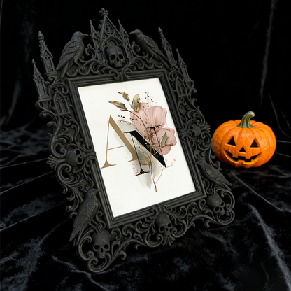Gothic Dark-style Photo Frame | Gothic Nail Salon Client Art Display, Photo Ornament, Wall-mountable & Tabletop, Waterproof Plastic Frame