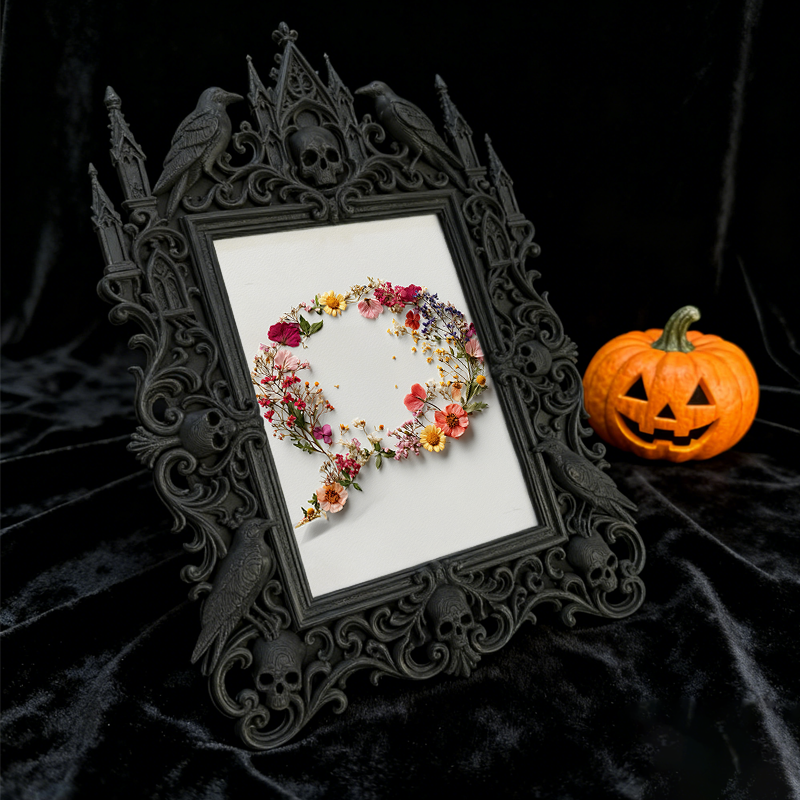 Gothic Dark-style Photo Frame | Dark Academia Dorm Reading Nook Decor, Photo Ornament, Wall-mountable & Tabletop, Waterproof Plastic Frame