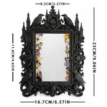 Gothic Dark-style Photo Frame | Paranormal Podcast Studio Backdrop Decor, Photo Ornament, Wall-mountable & Tabletop, Waterproof Plastic Fram