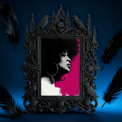 Gothic Dark-style Photo Frame | Witchy Home Apothecary Shelf Decor, Photo Ornament, Wall-mountable & Tabletop, Waterproof Plastic Frame