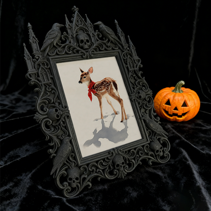 Gothic Dark-style Photo Frame | Dark Floral Wedding Reception Table Decor, Photo Ornament, Wall-mountable & Tabletop, Waterproof Plastic Fra