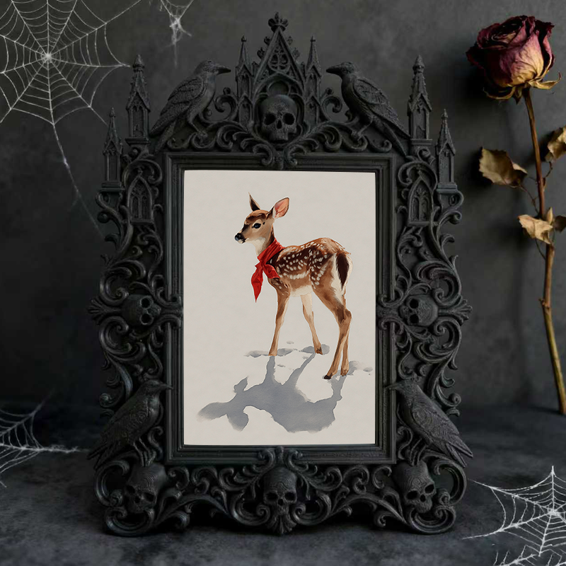 Gothic Dark-style Photo Frame | Dark Floral Wedding Reception Table Decor, Photo Ornament, Wall-mountable & Tabletop, Waterproof Plastic Fra