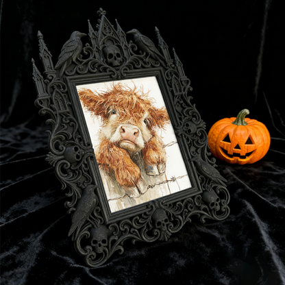 Gothic Dark-style Photo Frame | Gothic Pet Portrait Display Corner Decor, Photo Ornament, Wall-mountable & Tabletop, Waterproof Plastic Fram