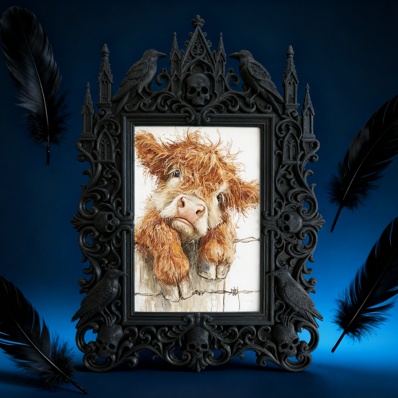 Gothic Dark-style Photo Frame | Gothic Pet Portrait Display Corner Decor, Photo Ornament, Wall-mountable & Tabletop, Waterproof Plastic Fram