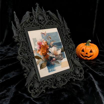 Gothic Dark-style Photo Frame | Handmade Gothic Jewelry Pop-up Shop Decor, Photo Ornament, Wall-mountable & Tabletop, Waterproof Plastic Fra