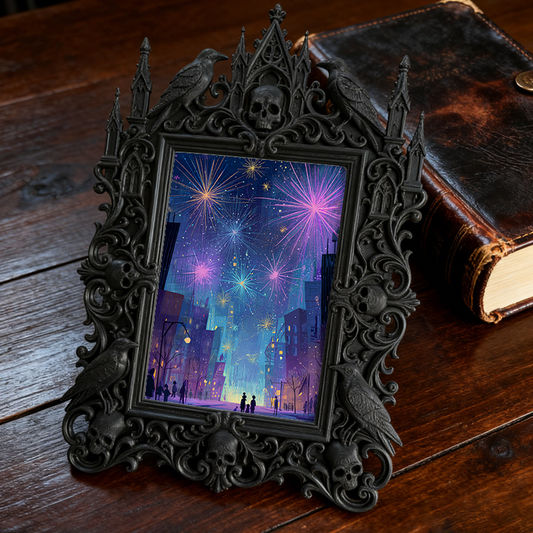 Gothic Dark-style Photo Frame | Dark-themed Escape Room Character Wall Decor, Photo Ornament, Wall-mountable & Tabletop, Waterproof Plastic 