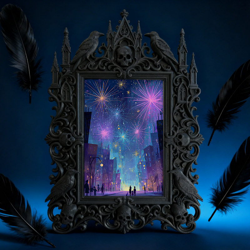 Gothic Dark-style Photo Frame | Dark-themed Escape Room Character Wall Decor, Photo Ornament, Wall-mountable & Tabletop, Waterproof Plastic 