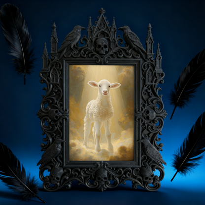 Gothic Dark-style Photo Frame | Dark Academia Library Study Carrel Decor, Photo Ornament, Wall-mountable & Tabletop, Waterproof Plastic Fram