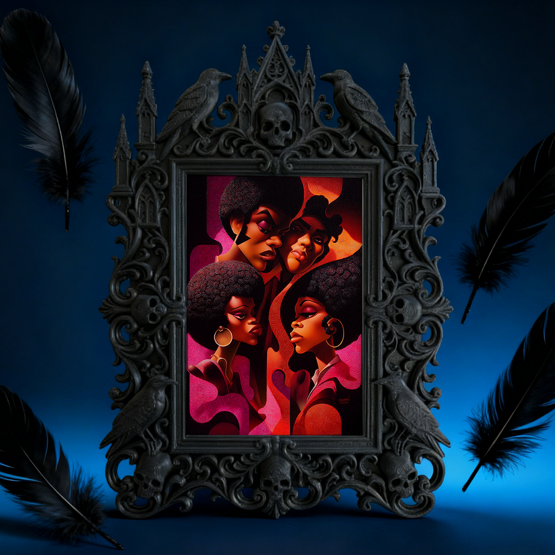 Gothic Dark-style Photo Frame | Gothic-themed Bakery Black Cake Display Decor, Photo Ornament, Wall-mountable & Tabletop, Waterproof Plastic